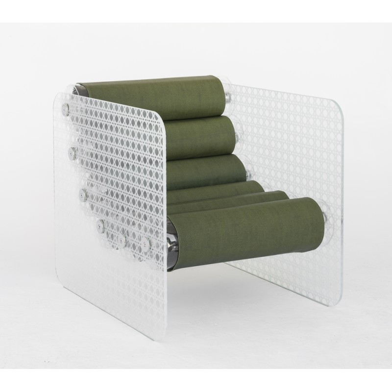 Armchair MW02 "Cannage" - Soshagro green seat -...