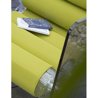 Armchair MW01 - Anise green seat - Grey PMMA - Handmade in France.