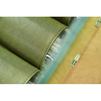 Armchair MW01 Transparent - Green seat - GLASS - Handmade in France.