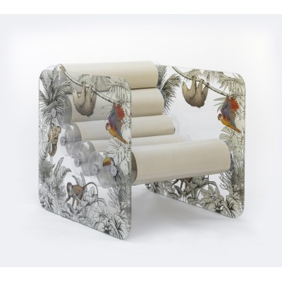 MW02 "Jungle" armchair - Limited edition - Pearl seat - Handmade in France.