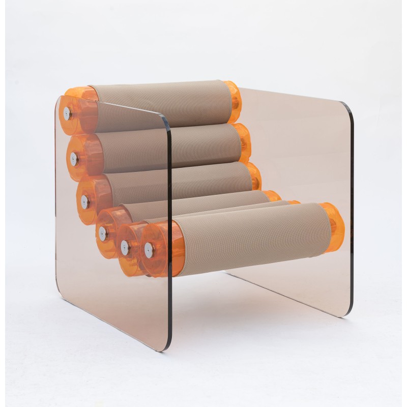 Sessel MW02 - Sitz Beige - TPU Orange - PMMA...