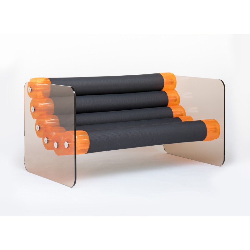 Sofa MW02 - Sitzfläche Anthrazit - TPU Orange -...