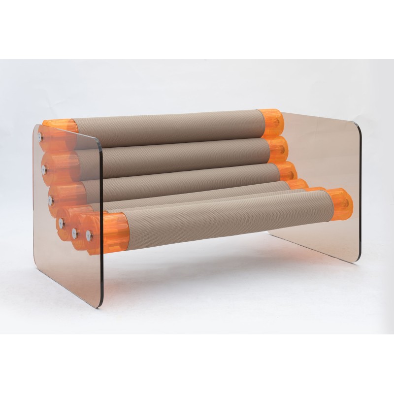 Sofa MW02 - Beige Sitz - Orange TPU - PMMA Bronze