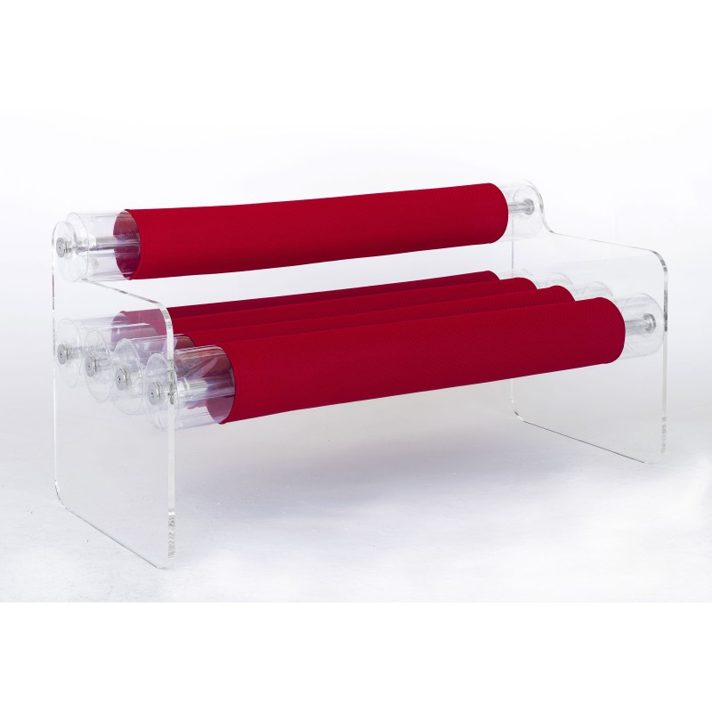 Banc MW04 Transparent - Assise Rouge - PMMA