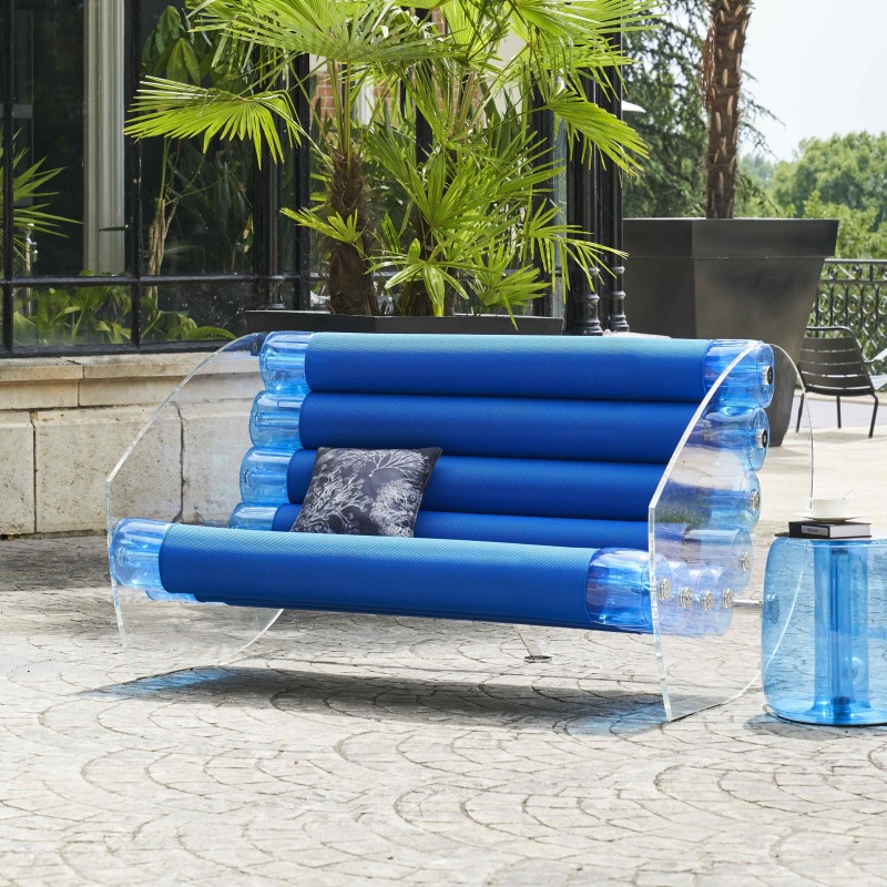 MW05 Acrylic Glass Sofa - Blue TPU Seat and...