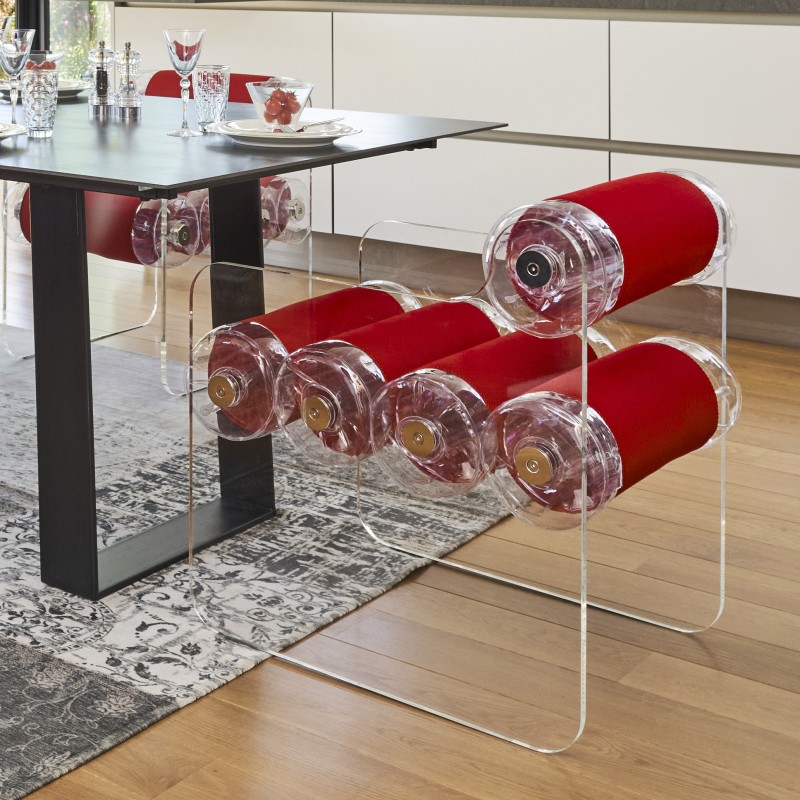 MW04 Chair - Transparent - Red Seat - By Olivier Santini