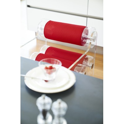 MW04 Chair - Transparent - Red Seat - By Olivier Santini