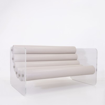 MW02 design sofa in acrylic glass - Soshagro seat - Handmade in France.