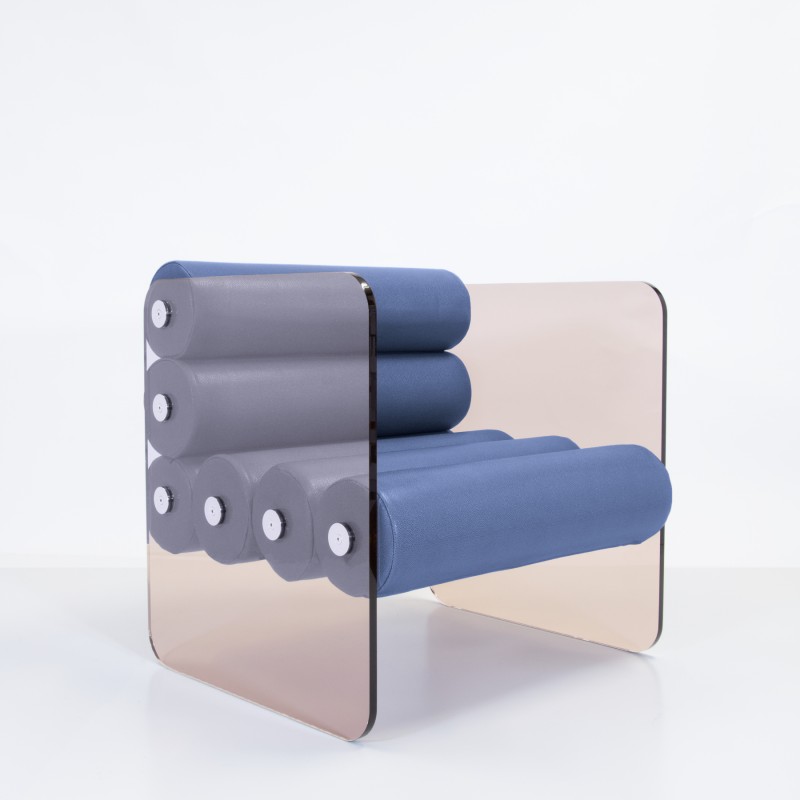 MW01 Design armchair - Foam Seat - Bronze acrylic glass