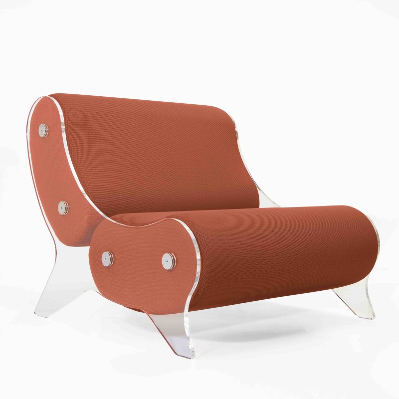 KUUMO armchair in acrylic glass - Runner foam seat