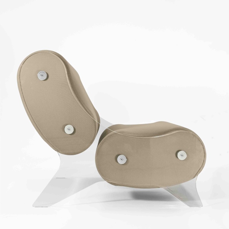 KUUMO armchair in acrylic glass - Runner foam seat