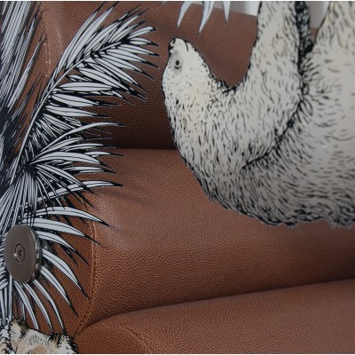 Armchair MW02 "Jungle" - Limited edition - Brown foam seat - Glass