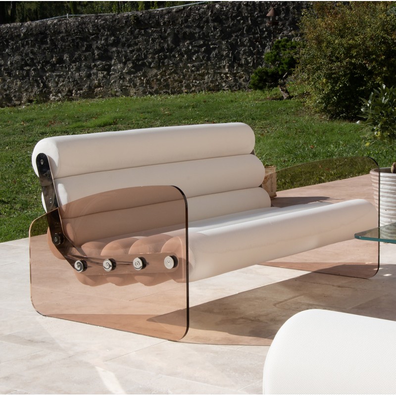 Canapé MW03 mousse en altuglas bronze - Assise Runner blanc